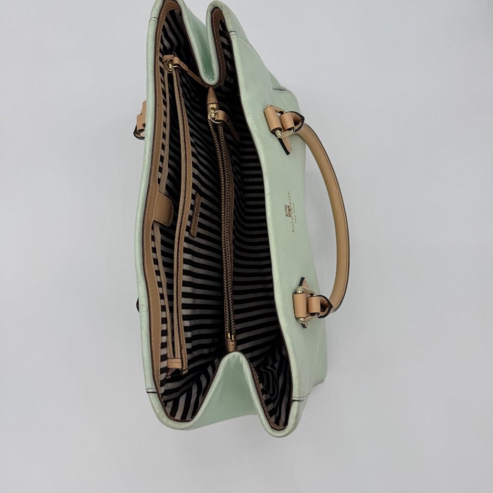 Kate Spade Mint Green Shoulder Bag with Tan and Black Trim - Picture 9 of 14
